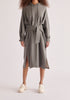 Paisie Belted Hoodie Dress in Grey